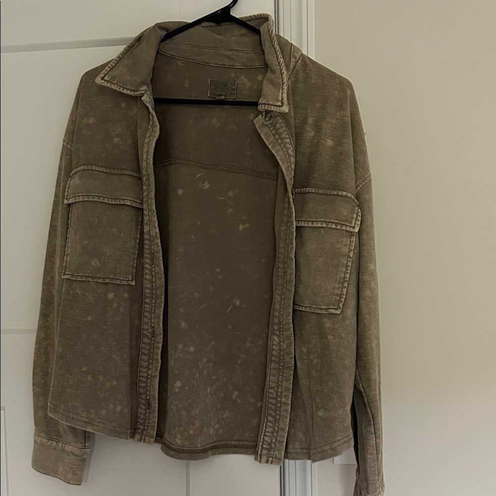 Women's Green Shirt Jacket